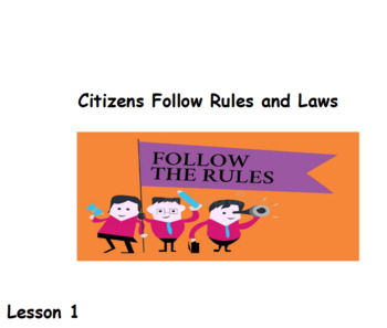 Preview of Second Grade Social Studies Citizens Follow Rules and Laws