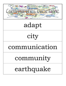 Preview of Second Grade Social Studies - Communities Over Time - Word Wall Vocabulary