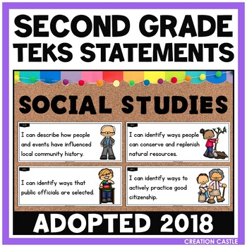 Preview of 2nd Grade Social Studies TEKS Can and Will Standards Statements