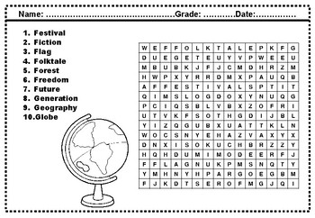 second grade social studies word search worksheets by swati sharma