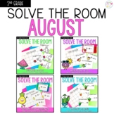Back to School Task Card Bundle Second Grade August Solve 