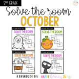 Second Grade Solve the Room October BUNDLE 4 Math Center T