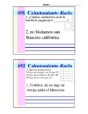 Second Grade Spanish Daily Warm-up #2 (Calentamiento Diari