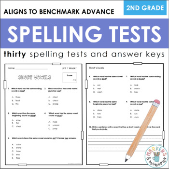 Preview of Second Grade Spelling Tests (Paper + Digital, Aligns to Benchmark Advance)