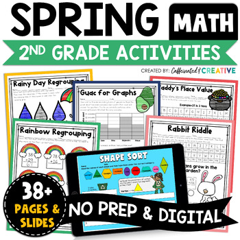 Spring Digital & Printable Math Activities Bundle for 2nd Grade | TpT