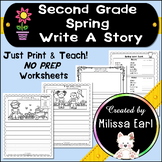 Second Grade Spring Write A Story Picture Prompt with Word