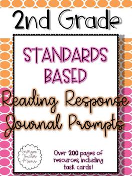 Preview of Second Grade Standards Based Reading Response Journal Prompts