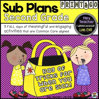 Preview of Second Grade Sub Plans, A Bag of Tricks for When You Are Sick