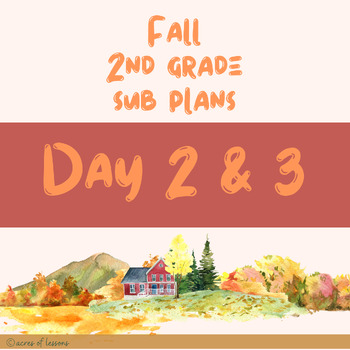 Preview of Second Grade Sub Plans - Day 2 and 3
