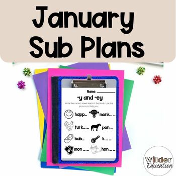 Preview of Second Grade Sub Plans for January | No Prep Sub Plans