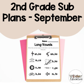 Preview of Second Grade Sub Plans for September | No Prep Emergency Sub Plans