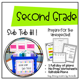 Second Grade Sub Tub #1! Full Day! (No Prep Substitute Plans)