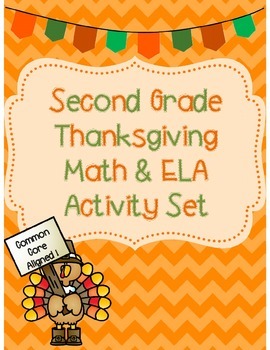 Preview of Second Grade Thanksgiving Math & ELA Packet *Common Core Aligned*