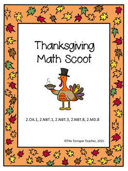 Preview of Second Grade Thanksgiving Math Scoot