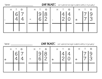 second grade two digit subtraction no regrouping math lottery game