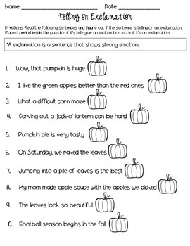 2nd Grade Sentence Printables: Fall Themed by The Buzzing Spot | TpT