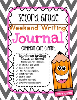 Preview of Second Grade Weekend Writing Journal Common Core Aligned
