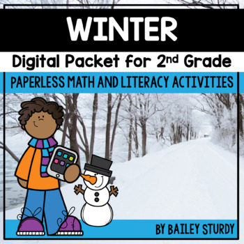 Preview of 2nd Grade Winter Math and Literacy Digital Packet