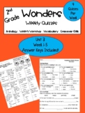 Second Grade Wonders Weekly Quizzes- Unit 3