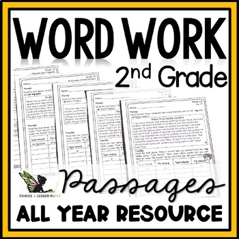 Preview of Second Grade Word Work Activities with Phonics Focused Passages - SOR Aligned