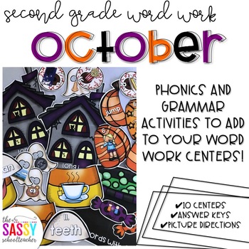 Preview of October Second Grade Literacy Centers