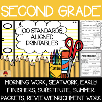 Preview of Second Grade Worksheets {100 Standards Aligned Printables}