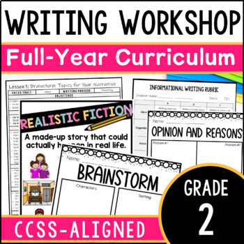 Preview of 2nd Grade Writing Curriculum Bundle - Yearlong Writing Workshop Lessons 70% OFF