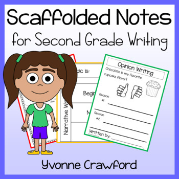 Preview of Second Grade Writing Scaffolded Notes | Writing Process Activities & Worksheets