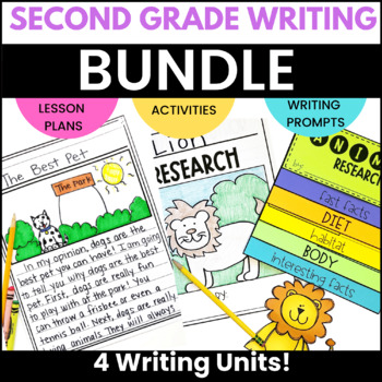 Preview of Second Grade Writing Units Bundle l 2nd Grade Opinion Narrative How To Writing