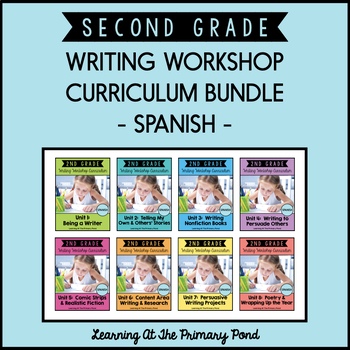 Preview of Spanish Writing Workshop Curriculum Bundle for Second Grade
