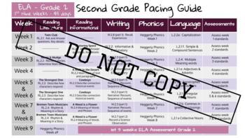 Preview of Second Grade Year Long Pacing Guide ELA