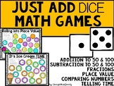 Second Grade and Third Grade Math AT HOME Games JUST ADD D