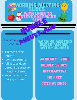 Preview of Year Long Bundle: SEL Morning Meeting Google Slides: August- May 23-24