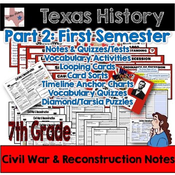 Preview of Second Semester Texas History Mega Bundle