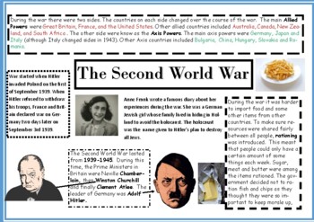 Preview of Second World War Knowledge Organiser