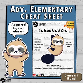 Preview of Second Year Concert Band Cheat Sheet | Reference Sheet for Band Binder