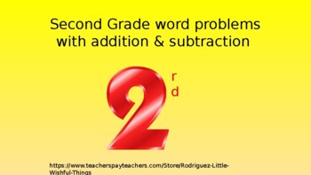 Preview of Second grade add& subtract word problems