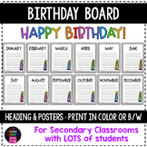 Secondary Birthday Poster Display - Great for Middle Schoo