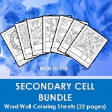 Secondary Cells and Organelles Word Wall Coloring Sheets (