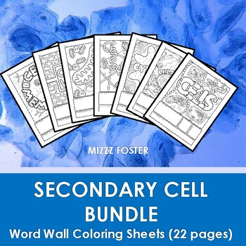 Preview of Secondary Cells and Organelles Word Wall Coloring Sheets (22 pages)