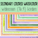 Secondary Colored Watercolor Widescreen (16:9) Borders