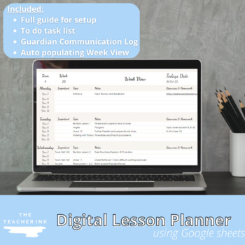 Preview of Secondary: Digital Lesson Planner/Sequencer using Google Sheets