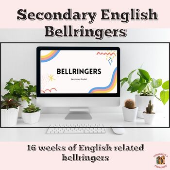 Preview of Secondary English Bellringers-16 Weeks, 84 FULLY EDITABLE Slides {9-12}