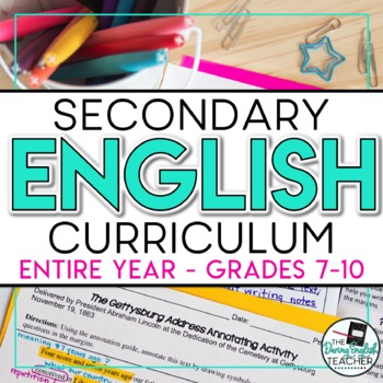 Preview of Secondary English Curriculum - Year-Long ELA Resources - Grades 7-10 Bundle