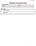 Secondary English Curriculum Planning Template