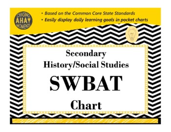 Preview of Secondary History/Social Studies SWBAT Chart