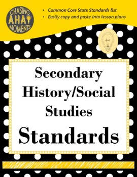 Preview of Secondary History/Social Studies Standards
