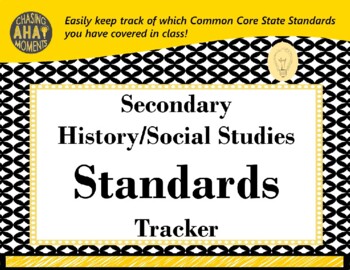 Preview of Secondary History/Social Studies Standards Tracker