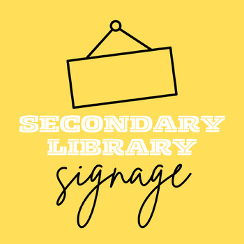 Preview of Secondary Library Signage- For Canva Pro Users