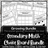 Secondary Math Skills Choice Board Bundle | Zero Prep | Di